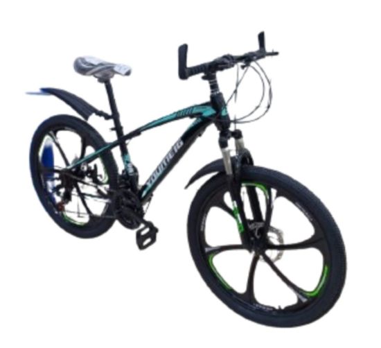 صورة دراجة رياضية بطباعة بالأزرق الفاتح والأسود بكفرات مقاس 24